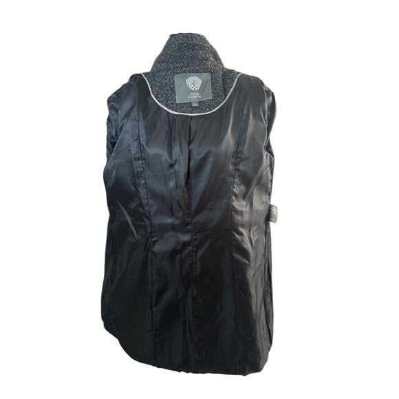 Vince Camuto Tweed Wool Gray/Black Peacoat Women's L Double-Breasted Outerwear - Picture 9 of 13